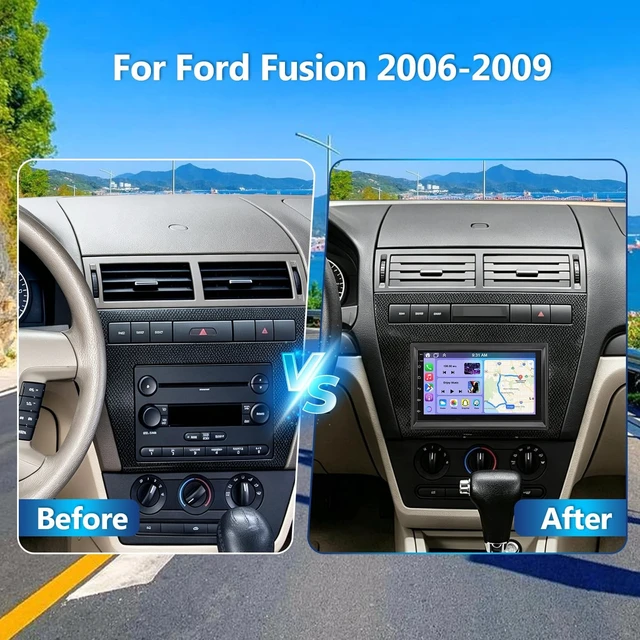 Alt view image 2 of 5 - 7" Double Din Car Radio for Ford Fusion 2006-2009 w/CarPlay & Android Auto