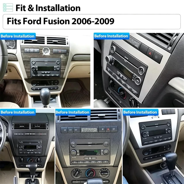 Alt view image 3 of 5 - 7" Double Din Car Radio for Ford Fusion 2006-2009 w/CarPlay & Android Auto