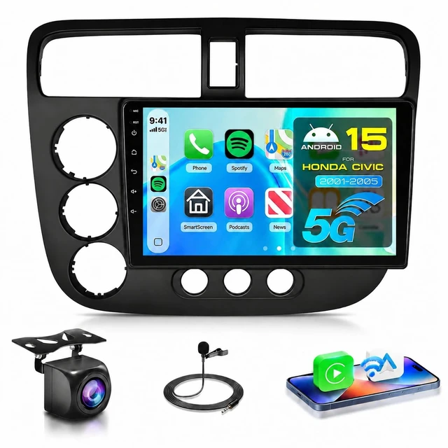 Main image of 9inch 5G WiFi Car Stereo Radio for Honda Civic 2001 2002 2003 2004 2005
