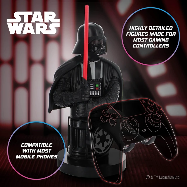 Alt view image 4 of 5 - Cableguys Star Wars Darth Vader Gaming Figure 20 cm - Controller or Smartphone Holder - USB Cable Included