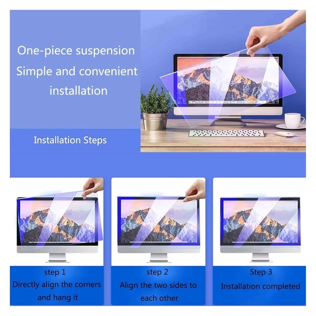 Alt view image 3 of 5 - LYLSMGS Hanging 21 inch Blue Light Blocking Panel for Monitor