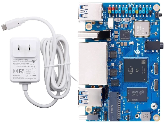 Main image of Orange Pi RV2 2GB/4GB/8GB LPDDR4x RISC-V Single Board Computer with 8-Core 64-Bit Processor, Wi-Fi 5.0/Bluetooth 5.0, Development Board Run Linux/Ubuntu/OpenHarmony (8GB+Power Supply)