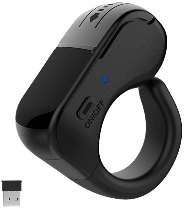 Main image of INSTAWOW AirKlc Finger Ring Mouse Version 2.0, Bluetooth Touchpad, Cursor Control, Video Touch Scroll, Compatible with PC, Laptop, Mobile, Tablet, Comes with USB Dongle