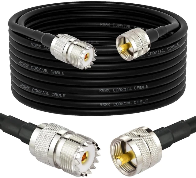 Main image of Superbat PL-259 UHF CB Coax Cable 30FT, RG8x PL-259 UHF Male to Female Low Loss Antenna Extension Jumper for HAM Radio, Antenna Analyzer, Dummy Load, SWR Meter
