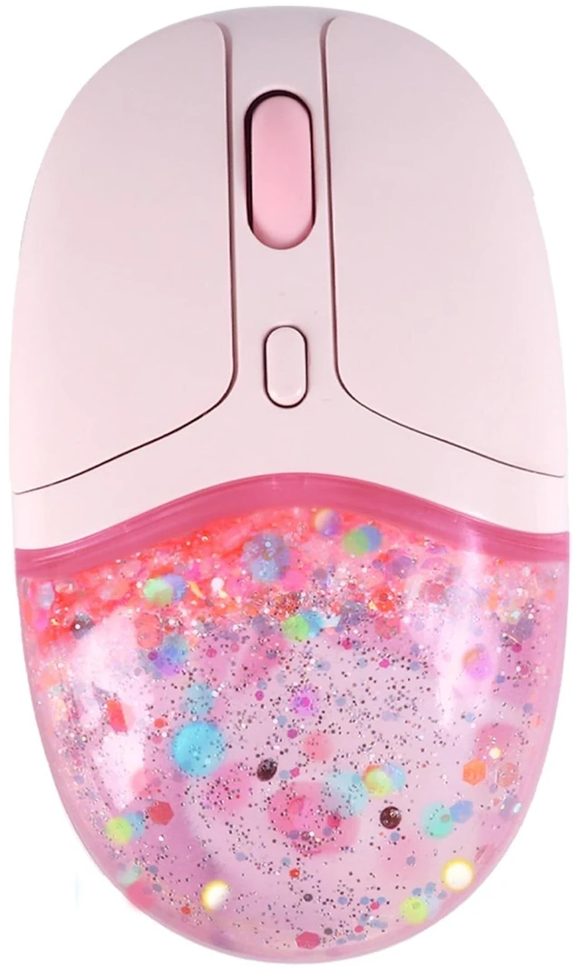 Main image of Cute Wireless Mouse Bluetooth Rechargeable, 2.4G & Bluetooth Silent Computer Mouse with RGB Light,5 Adjustable DPI, Quicksand Design Transparent Shell with Pig Doll for Computer Laptop PC MacBo