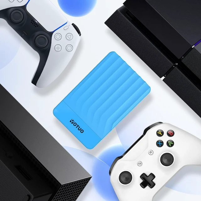 Alt view image 3 of 4 - YOTUO 320GB External Hard Drive, Portable Storage Expansion HDD, USB 3.0 & USB-C for PC, Mac, Desktop, Laptop, Smartphone, PS4, Xbox One, Xbox 360, Office & Game, Blue