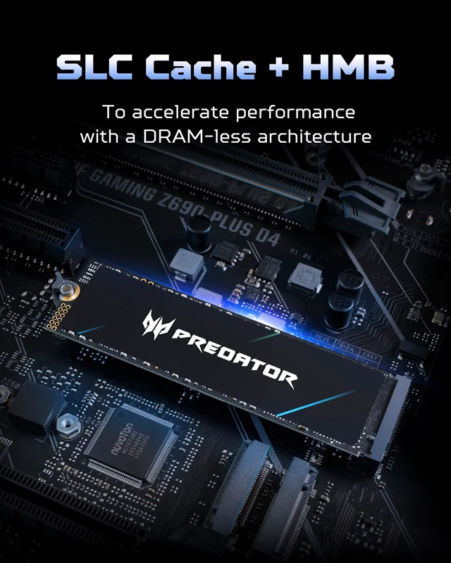Alt view image 4 of 5 - Acer Predator GM7 512GB SSD: M.2 2280 PCIe Gen 4 x4 NVMe 2.0, Read Speed Up to 7200 MB/s, Internal PC Solid State Drive for Laptop, Desktop and PS5 - BL.9BWWR.117