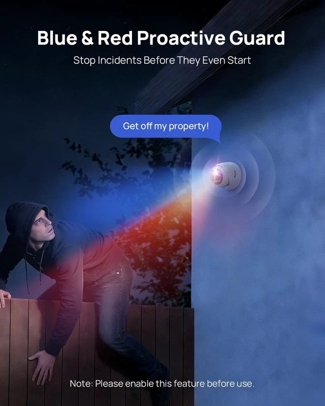 Alt view image 4 of 5 - ANNKE 5MP PoE Security Camera with Red & Blue Strobe Flash Light Alarm