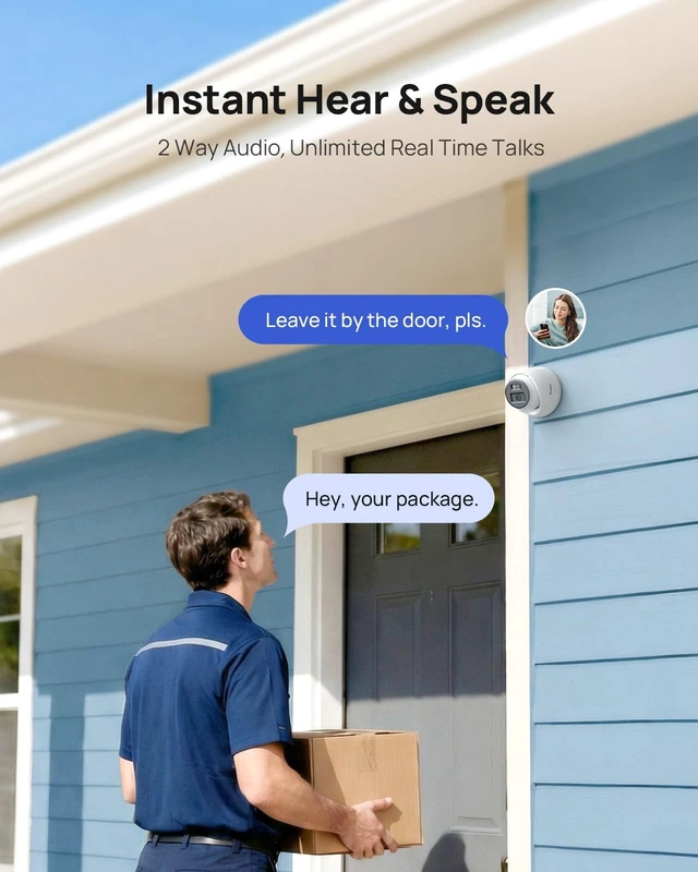 Alt view image 3 of 5 - ANNKE 5MP PoE Security Camera with Red & Blue Strobe Flash Light Alarm