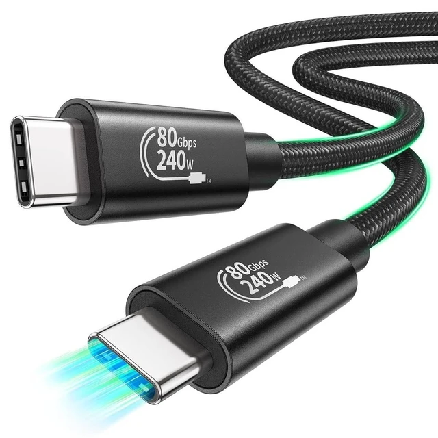 Alt view image 3 of 4 - BoxWave Cables & Adapters Compatible with Universal Audio Apollo Twin - DirectSync PD Thunderbolt 5.0 Cable (10 ft 240W), Long Nylon Braided Connector Fast Charge - Jet Black
