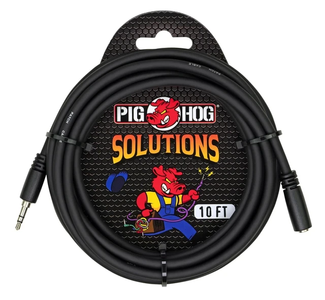 Alt view image 2 of 2 - Pig Hog PHX35-10 3.5mm TRSF to 3.5mm TRSM Headphone Extension Cable, 10 Feet (2 Pack)