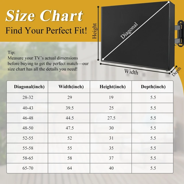 Alt view image 2 of 5 - All-Weather outdoor tv cover 43 inch weatherproof for 4043" Outdoor TVs, 600D Oxford PU-Coated Waterproof Dustproof Sunproof outdoor tv cover, Front Zipper Roll-Up Design