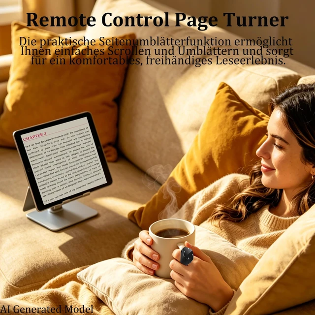 Alt view image 5 of 5 - Wireless Bluetooth Air Finger Ring Mouse, Rechargeable TikTok Scrolling Ring with Touchscreen, Page Turner for E-Book Remote Control Short Video Camera Shutter, for Phone Tablet Android iOS(Bla