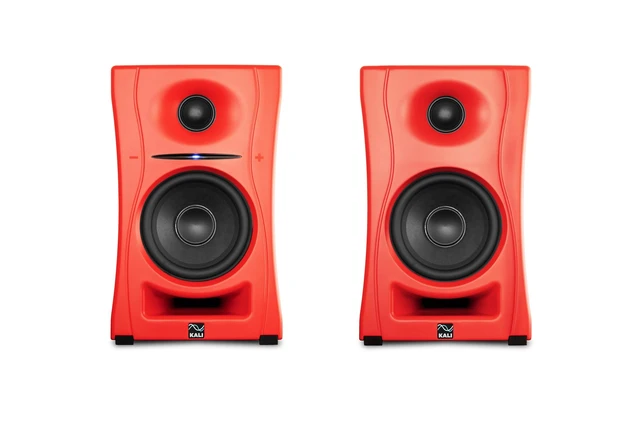 Alt view image 2 of 5 - KALI AUDIO LP-UNF-R 4 Ultra Nearfield Studio Monitors - Powered Studio Speakers System for Music Production with Bluetooth, USB-C, TRS & RCA Inputs - Boundary EQ & 39 Hz Bass Extension - Red, Pair