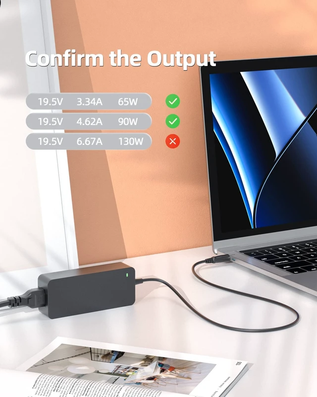 Alt view image 3 of 5 - 90W AC Charger Fit for Dell P28F P39F PP29L P02E P17E P25F P26E Inspiron Latitude Vostro Precision Studio XPS Laptop Power Adapter Supply Cord