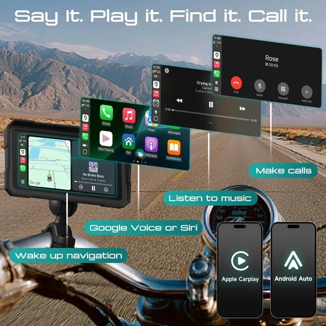 Alt view image 5 of 5 - RUIST 5.0" Wireless Motorcycle CarPlay Screen with TPMS, Model MOX50