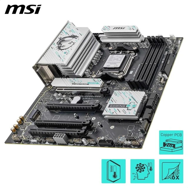 Alt view image 5 of 5 - MICRO CENTER AMD 9850X3D Processor with MSI B850 Gaming Plus WF Motherboard