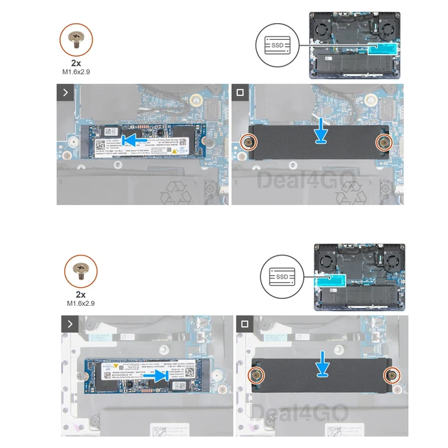 Alt view image 2 of 5 - Deal4GO M.2 2280 SSD Support Bracket Thermal Shield Pad DGKXP 7N3CY K3RRF Replacement for Dell Alienware M18 M16 R1 R2, 16X AC16251