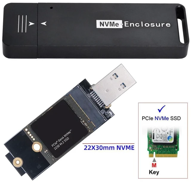 Alt view image 3 of 5 - NGFF USB 3.0 to Single Protocol Channel NVME M-Key M.2 PCI-E 2242 2230 SSD External PCBA Case Conveter Adapter JMS583 Chipset