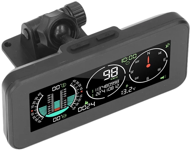 Main image of HUD Display, Inclinometer Color LCD Screen Dual Signal Heat Resistant Universal for Off-Road Vehicles for Motorcycles