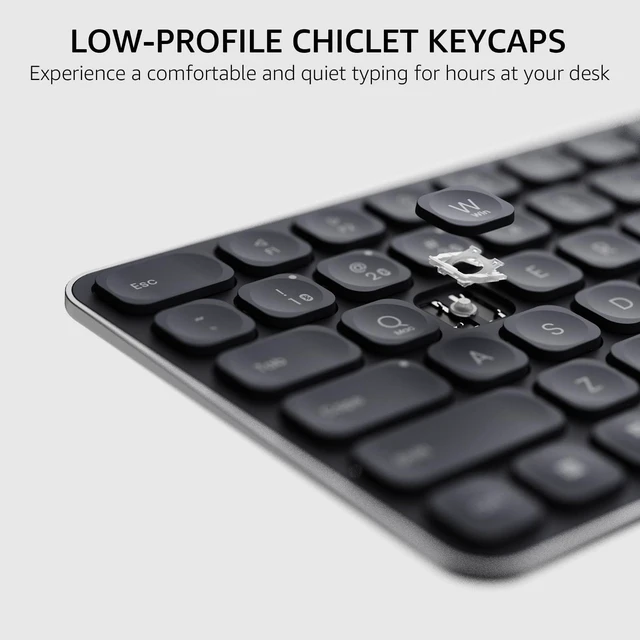 Alt view image 4 of 5 - Rapoo E9310M Wireless Keyboard for Mac/iPad/PC, Multi-Device Bluetooth Keyboard with Number Pad, Low-Profile, Quiet Typing, 99-Key, Battery Powered, Support 4 Devices for Windows, Linux, Chrome