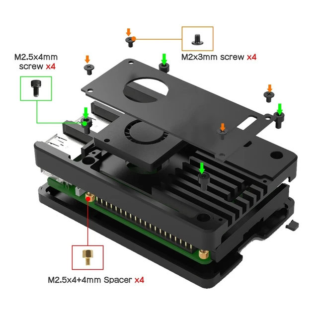 Alt view image 2 of 5 - eleUniverse Ultra-Thin CNC Aluminum Case with Fan for Raspberry Pi 5