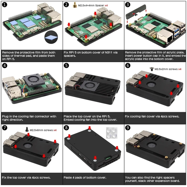Alt view image 4 of 5 - eleUniverse Ultra-Thin CNC Aluminum Case with Fan for Raspberry Pi 5
