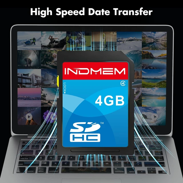 Alt view image 4 of 5 - INDMEM SD Card 4GB 5 Pack SDHC Class 4 Flash Memory Card 4 GB Digital Camera Cards