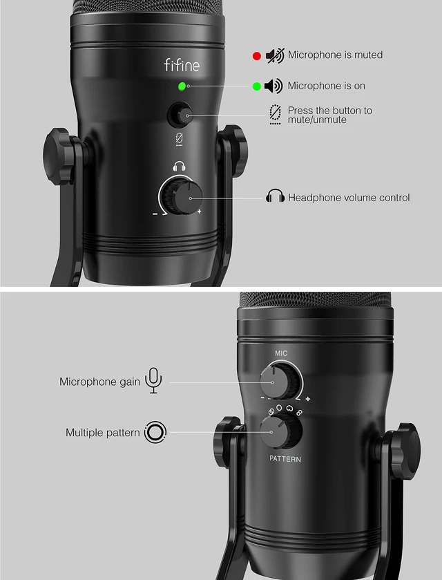 Alt view image 3 of 5 - FIFINE K690 USB Studio Recording Microphone for ASMR Zoom-Meeting