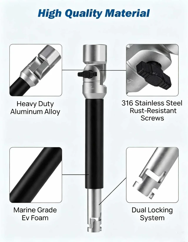 Alt view image 5 of 5 - JOYTUTUS Rod Holder Mount for Starlink Mini Marine-Grade Dual Locking System Mount for Satellite Dish for Boats, Yachts, Sailboats, Trawlers & RVs