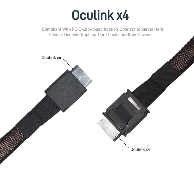 Alt view image 3 of 5 - LetLinkSo Oculink Cable SFF-8611 4i Long Shielded Extension Cable