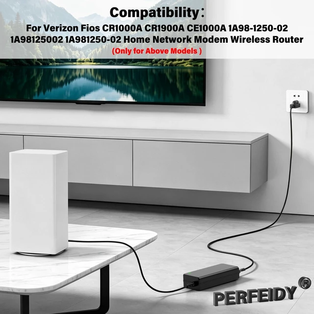 Alt view image 3 of 5 - Charger for Verizon Fios CR1000A CR1900A CE1000A 1A98-1250-02 Router UL