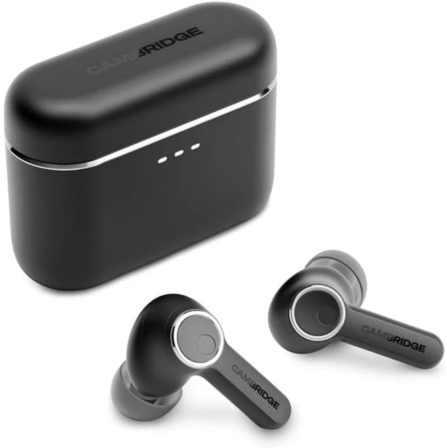 Main image of Cambridge Audio Melomania A100 Earbuds - in Ear True Wireless Headphones with Adaptive Active Noise Cancelling, aptX Lossless Bluetooth, Up to 39 Hour Battery Life with Charging Case - Black