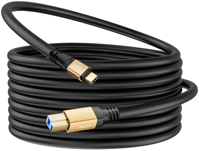 Main image of Mygatti Extra Long USB 3.0 C to USB B Cable 25FT, Black