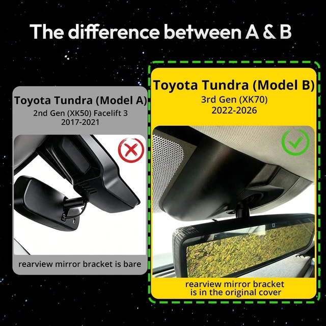 Alt view image 2 of 5 - OEM-Fit 4K Dash Cam for Toyota Tundra 2022-2026 Hybrid & Sequoia 2023-2026