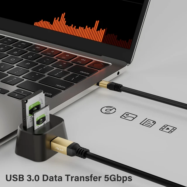 Alt view image 4 of 5 - Mygatti Extra Long USB 3.0 C to USB B Cable 25FT, Black