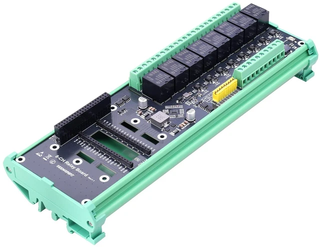 Main image of 8 Channel Relay Modules Compatible with Raspberry Pi and for Raspberry Pi Pico, Optocoupler Isolated Relay Expansion Board, 5-12V Wide Voltage Input, GPIO Jumper Select, LED Status