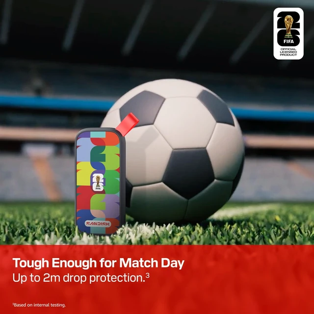 Alt view image 5 of 5 - Sandisk 1TB Portable SSD, FIFA World Cup 2026 Edition - Black