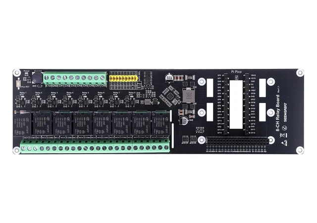 Alt view image 3 of 5 - 8 Channel Relay Modules Compatible with Raspberry Pi and for Raspberry Pi Pico, Optocoupler Isolated Relay Expansion Board, 5-12V Wide Voltage Input, GPIO Jumper Select, LED Status