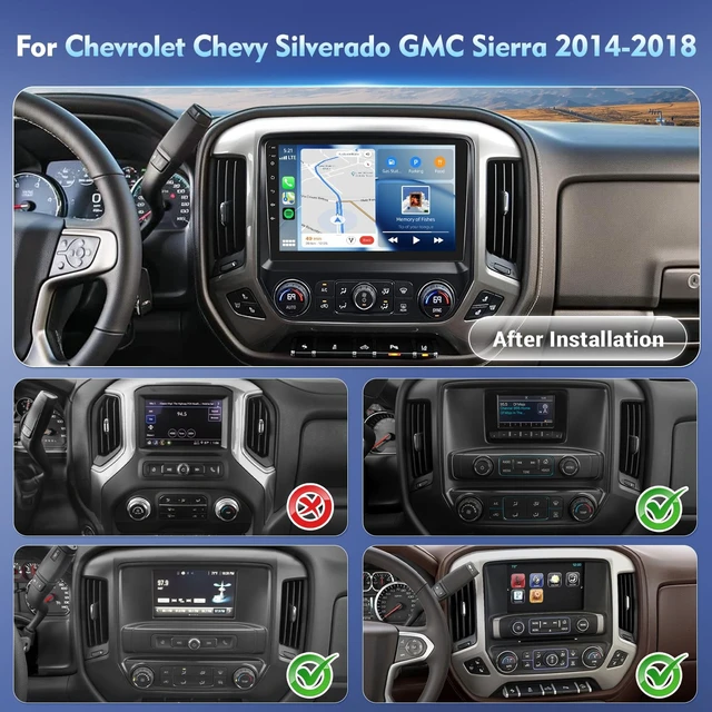 Alt view image 2 of 5 - 4Core+64G Android Car Radio for Chevy Silverado GMC Sierra 2014-2018