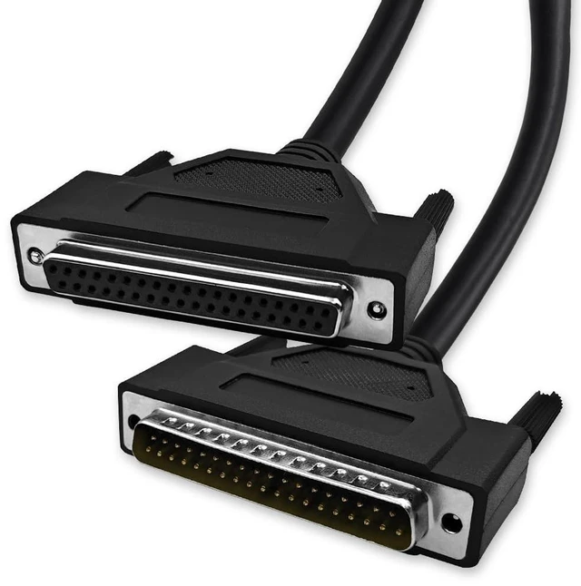 Main image of XANHAM DB37 37 Pin 16 Feet(5 Meter) Two Row Straight Through Serial Cable, Double Shielded(Metal Braiding&AL-foil), Female to Male, Black, SC930S09FM