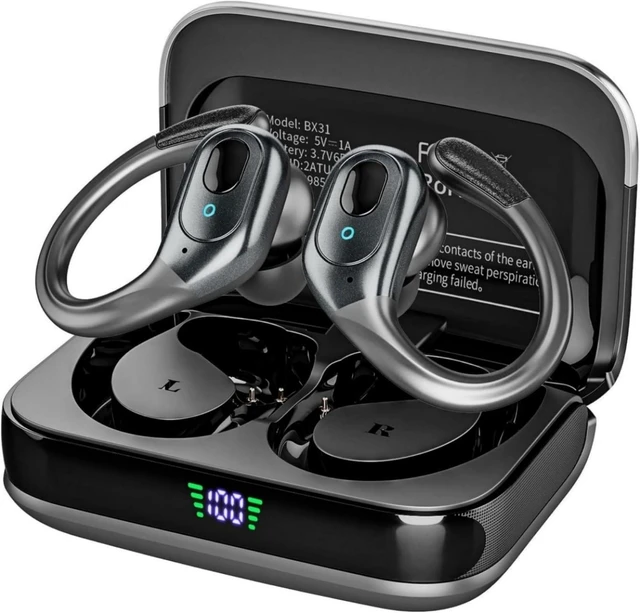 Main image of sajawass Wireless Earbuds Bluetooth 5.4 Headphones, Noise Canceling Ear Buds with 75hr Playtime, LED Power Display, IPX7 Waterproof Earphones Over Ear Earphones for Sports/Workouts