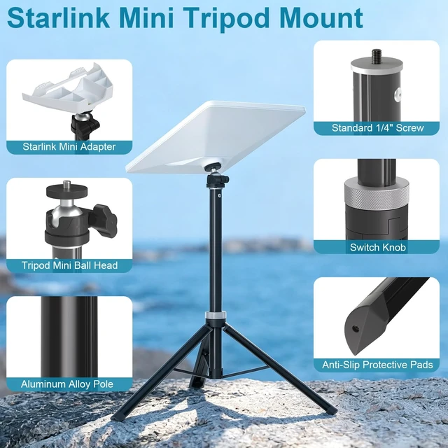 Alt view image 3 of 5 - Portable Starlink Mini Tripod Stand Adapter for All Starlink Mini Models