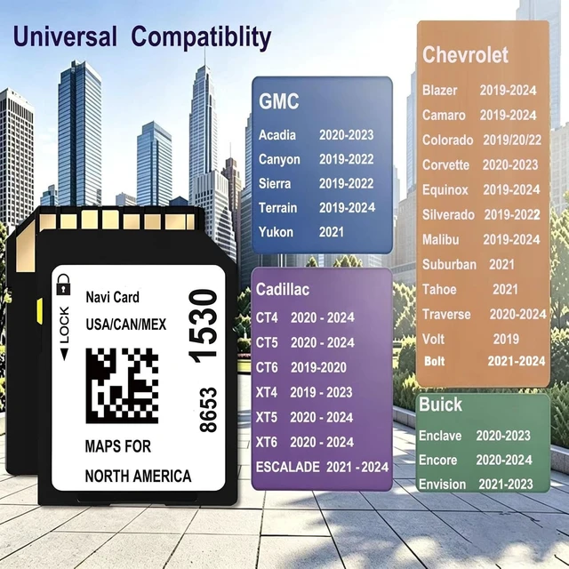 Alt view image 2 of 5 - 2026 Navigation SD Card Map Update Version 8653 1530,Compatible with GM Chevrolet GMC Cadillac Buick,GPS Maps USA,Canada,Mexico