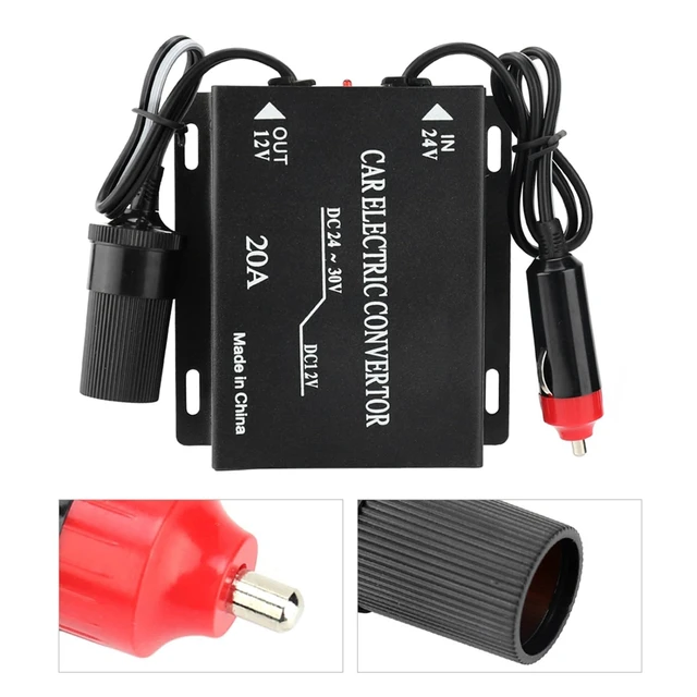 Alt view image 5 of 5 - 20A 24V to 12V Car Power Supply Converter DC Power Supply Adapter Step Down Transformer Cigarette Lighter Type for Car Audio Walkie Talkie LED