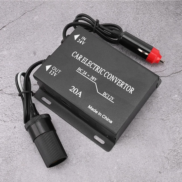 Alt view image 4 of 5 - 20A 24V to 12V Car Power Supply Converter DC Power Supply Adapter Step Down Transformer Cigarette Lighter Type for Car Audio Walkie Talkie LED