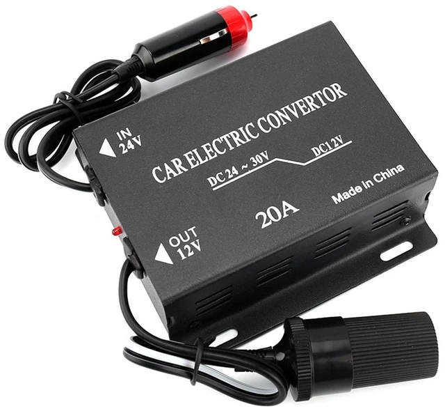 Main image of 20A 24V to 12V Car Power Supply Converter DC Power Supply Adapter Step Down Transformer Cigarette Lighter Type for Car Audio Walkie Talkie LED