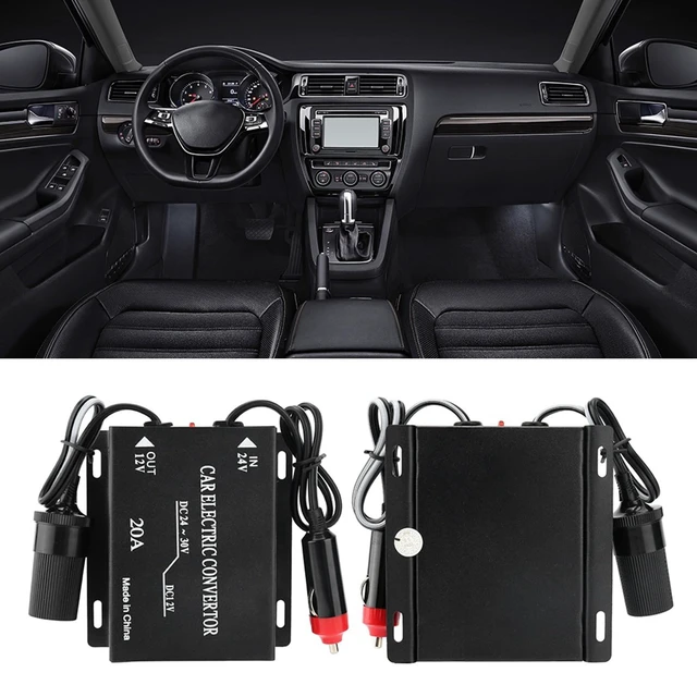 Alt view image 2 of 5 - 20A 24V to 12V Car Power Supply Converter DC Power Supply Adapter Step Down Transformer Cigarette Lighter Type for Car Audio Walkie Talkie LED