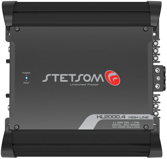 Main image of Stetsom HL 2000.4 1 Ohm Multichannel Car Audio Amplifier, HL2000.4 2K Watts RMS, 4 Channel, 1 Stable Full Range HD Sound Quality Car Stereo MD Crossover HPF LPF Bass Boost Front Rear Bridge Speakers
