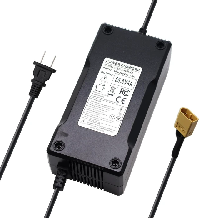 Main image of 58.8V 4A Lithium Battery Charger AC Adapter Power Supply for 14S 51.8V 52V Batteries Pack DC XT60 Plug